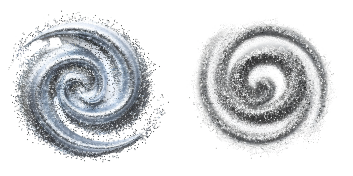 Silver Glitter shiny swirl isolated on a white background. Generative AI.