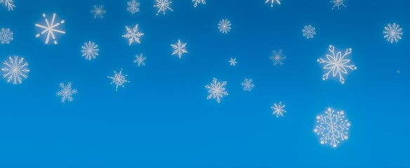 Winter Snowflakes Blue Sky Background