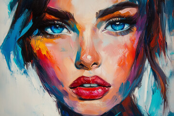 A bold paintin in oil of a woman