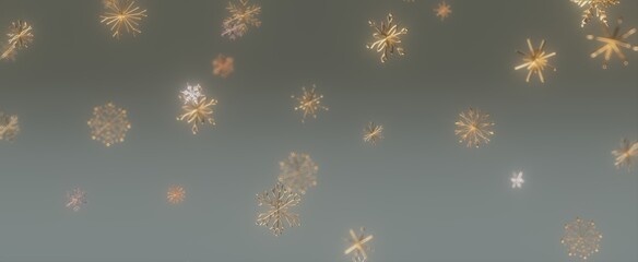 Golden Snowflakes Falling