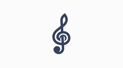 Obraz premium Musical treble clef vector line icon isolated on white background for design projects