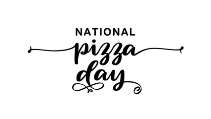 National Pizza Day text animation. Suitable for social media posts, event promotions, restaurant menus, and food related designs.