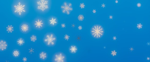 Wintery Sky with Falling Snowflakes