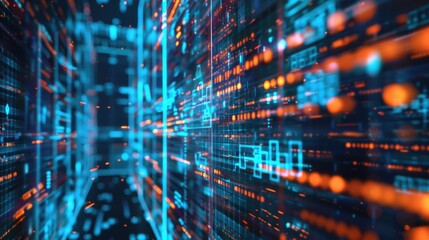Obraz premium High-tech digital matrix of information and connectivity in a cyber world.