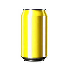 Fototapeta premium Yellow aluminum soda can isolated on white and transparent background.