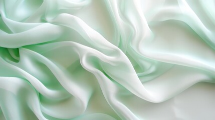 Fototapeta premium Translucent waves: Semi-transparent fabric in aquamarine hues rippling under a directional spotlight, soft shadow diffusion