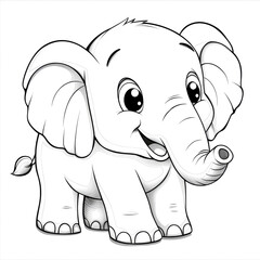 Fototapeta premium Adorable cartoon baby elephant illustration.