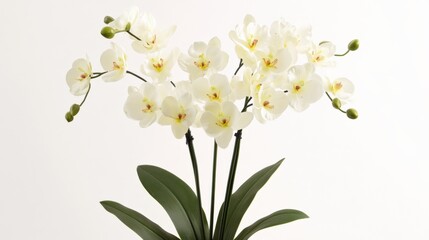 Fototapeta premium close-up of white orchids against a white background