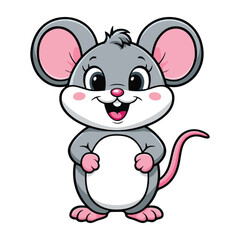 Vector illustration of a cute cartoon mouse