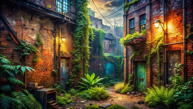 Urban Exploration Photography Background Thank You - Grunge, Industrial, Post-Apocalyptic, Abandoned, Cityscape - Powered by Adobe