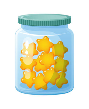 recommend clip art: Glass candy jar with yellow gold stars. 