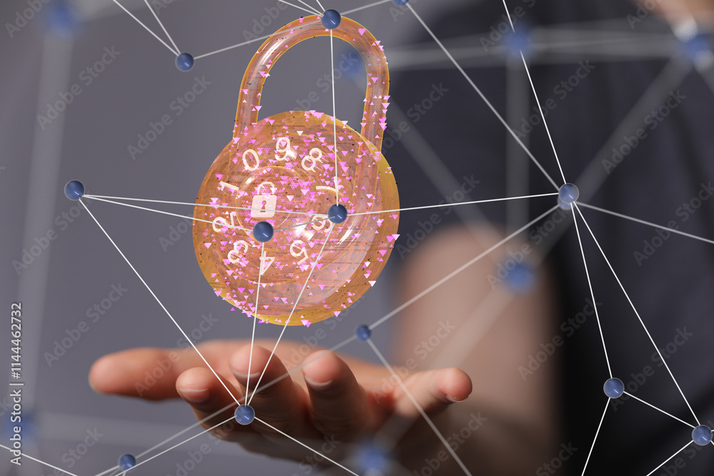 Poster certified guarantee approval or secure access system concept,