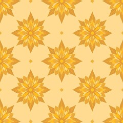 Golden Floral Seamless Pattern 