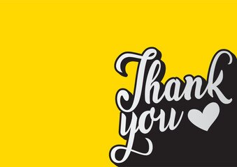 Thank you background with lettering. Thank you speech bubble banner design vector.