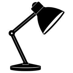 Minimalist Silhouette Desk Lamp Vector Art.
