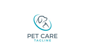 Simple Pet care logo, Pet shop, Pet hospital logo vector.