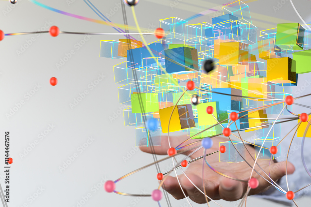 Aufkleber conference digital network and data concept 3d - 3d