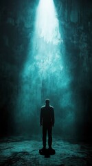 Mysterious Light and Silhouette in Dark Space