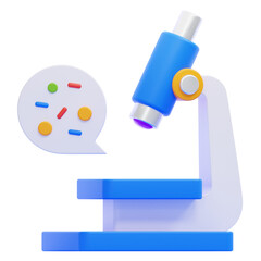 PNG 3D microscope icon isolated on a white background