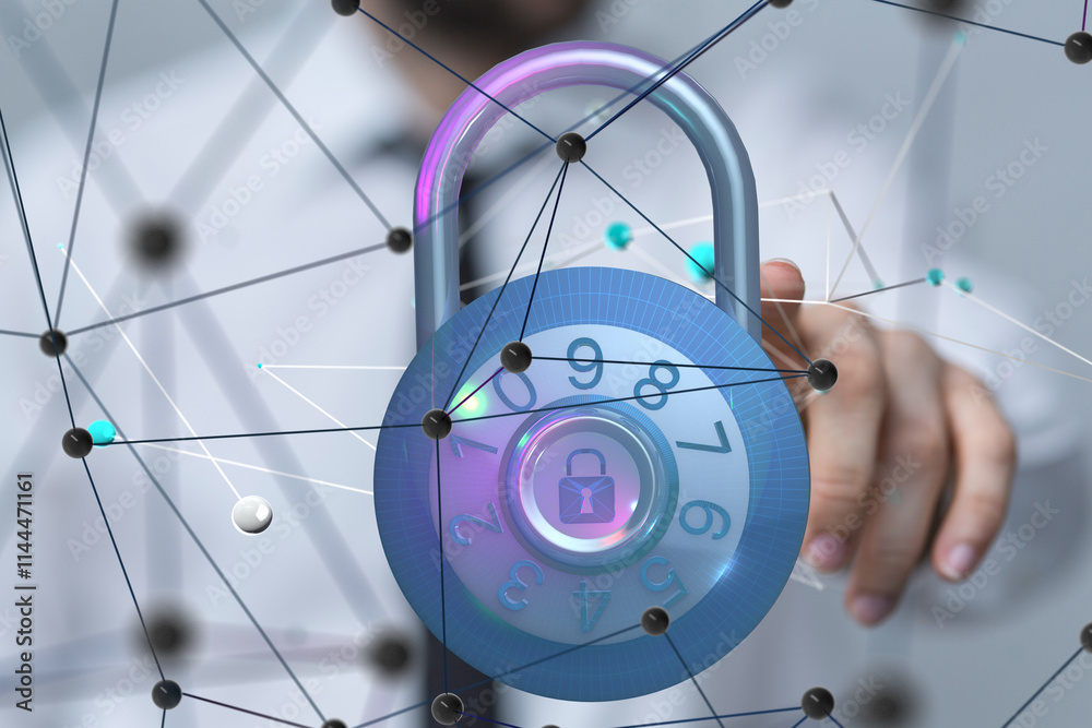 Aufkleber Cybersecurity of digital network systems with computer security enginee