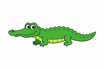 cartoon crocodile isolated on white