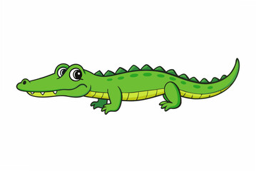 crocodile cartoon isolated on white