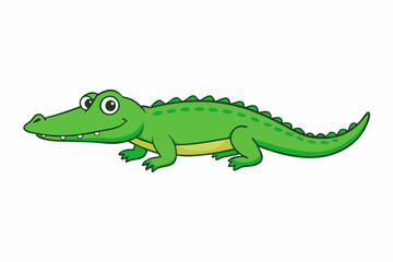 cartoon crocodile isolated on white