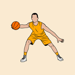 Naklejka premium Basketball player illustration vector isolated