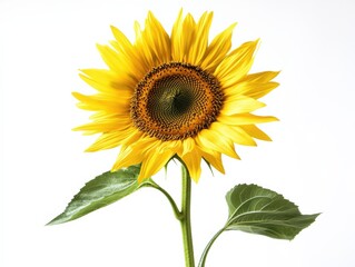 Fototapeta premium a single sunflower on a white background