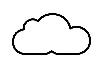 Cloud Line Icon Vector Illustration on Transparent Background
