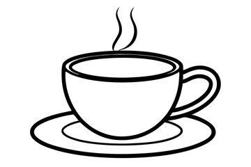 Minimalist Coffee Cup Line Art Vector Illustration for Print & Web