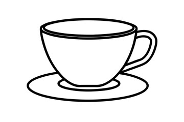 Minimalist Coffee Cup Line Art Vector Illustration for Print & Web