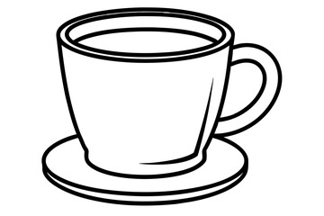 Minimalist Coffee Cup Line Art Vector Illustration for Print & Web