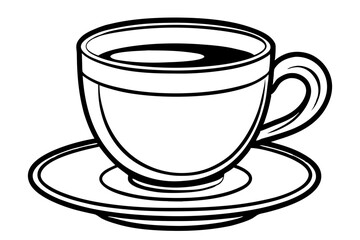 Minimalist Coffee Cup Line Art Vector Illustration for Print & Web