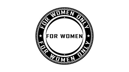 for women only stamp, black isolated silhouette