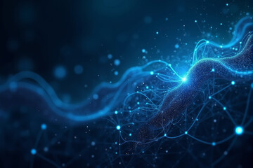 Fototapeta premium A technology interface AI background featuring cyber grids, glowing nodes, and a sleek futuristic design symbolizing innovation..