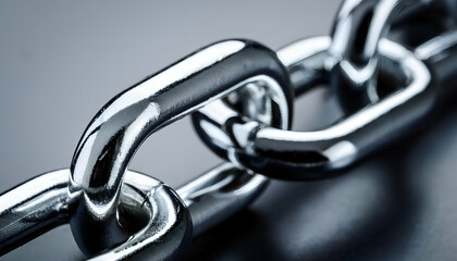 Obraz premium Diagonal chain, a blockchain concept, gray closeup stock market