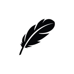 Creative feather silhouette icon vector art illustration. © FarzanaTabassum