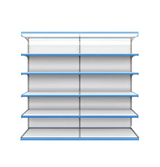 Empty Supermarket shelve made of glass isolate on transparency background ,


