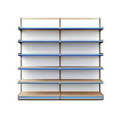Empty Supermarket shelve made of glass isolate on transparency background ,


