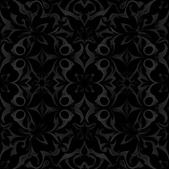 Dark Elegance: Monochrome Floral Pattern 