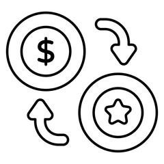 A trendy design icon of currency exchange