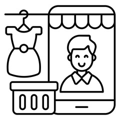 Perfect design icon of mobile dress shopping