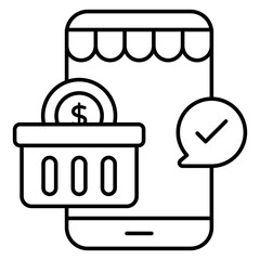 Modern design icon of mobile shopping