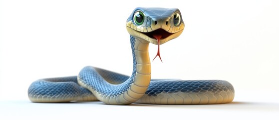 Fototapeta premium a cartoon snake with a blue and tan pattern