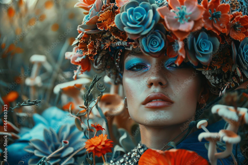 Wall mural moment of magic journey in wonderland created with generative ai technology