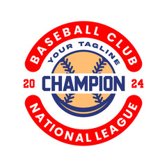 Vintage baseball logo vector isolated in white background. Baseball logo template isolated. Set of retro baseball badge logo design