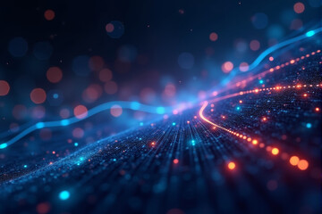 Obraz premium A technology interface AI background featuring cyber grids, glowing nodes, and a sleek futuristic design symbolizing innovation..