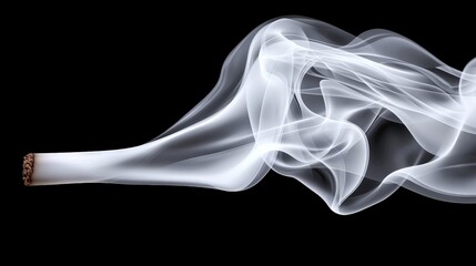 Fototapeta premium Cinematic Smoke Abstract 4K Texture Glowing White Vapor Black Background