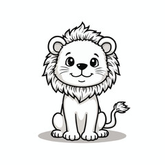 lion cartoon isolated on white